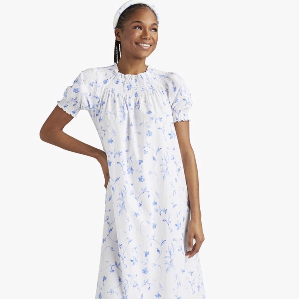 Hill House Caroline Nap Dress in Blue Botanical